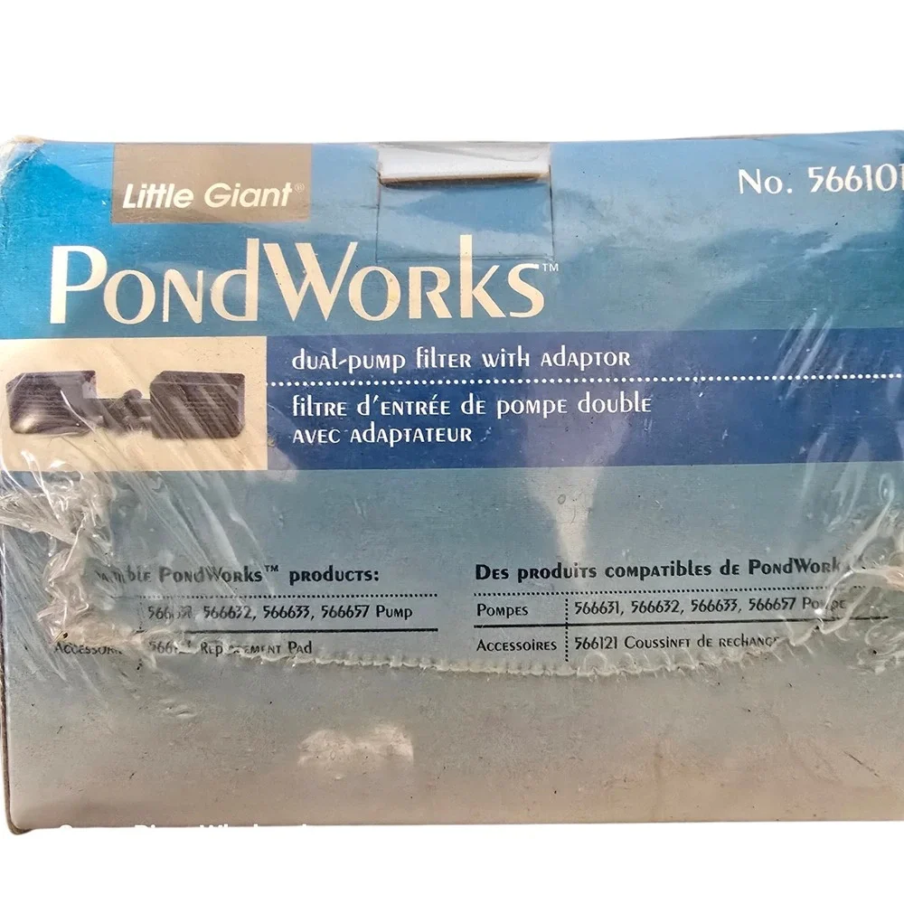 Little Giant PondWorks Dual-Pump‎ Filter with Adaptor No 566101 New Sealed